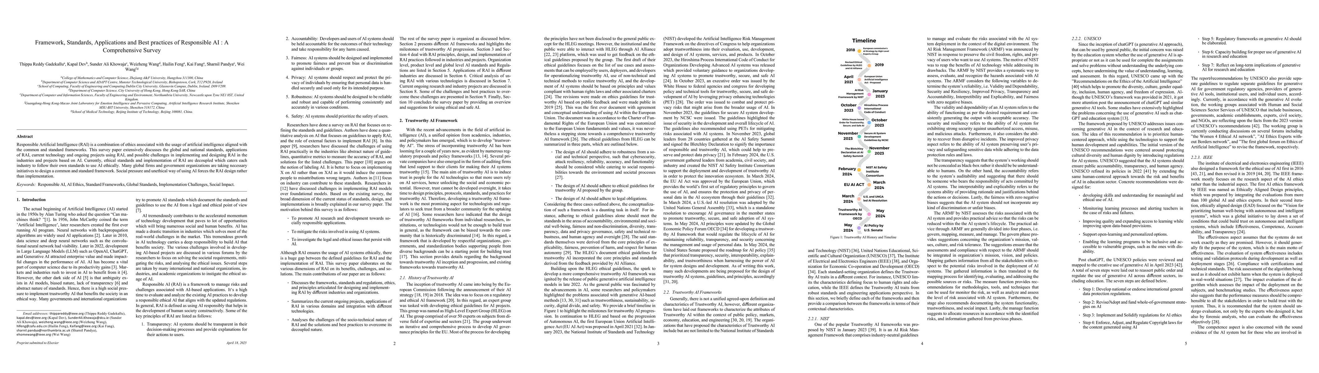 Thumbnail for Framework, Standards, Applications and Best practices of Responsible AI
  : A Comprehensive Survey