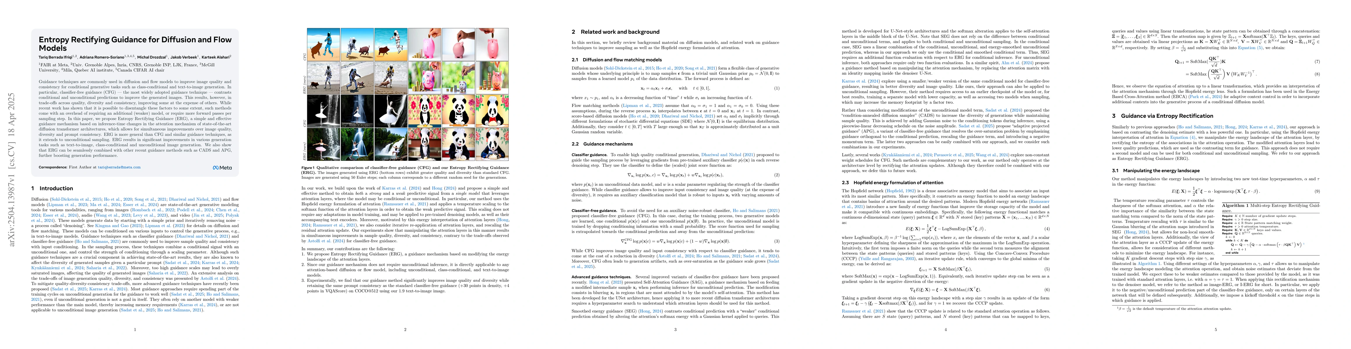 Thumbnail for Entropy Rectifying Guidance for Diffusion and Flow Models
