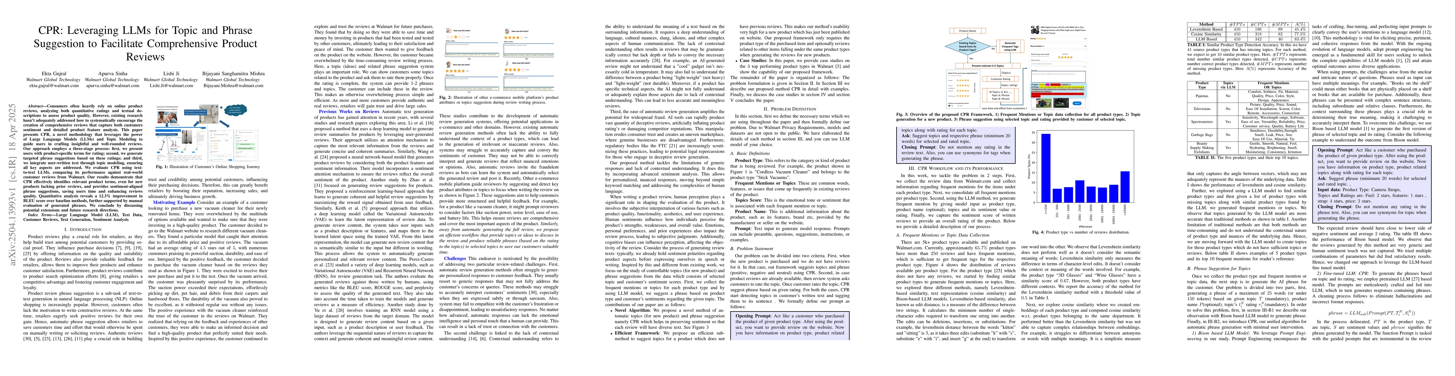 Thumbnail for CPR: Leveraging LLMs for Topic and Phrase Suggestion to Facilitate
  Comprehensive Product Reviews
