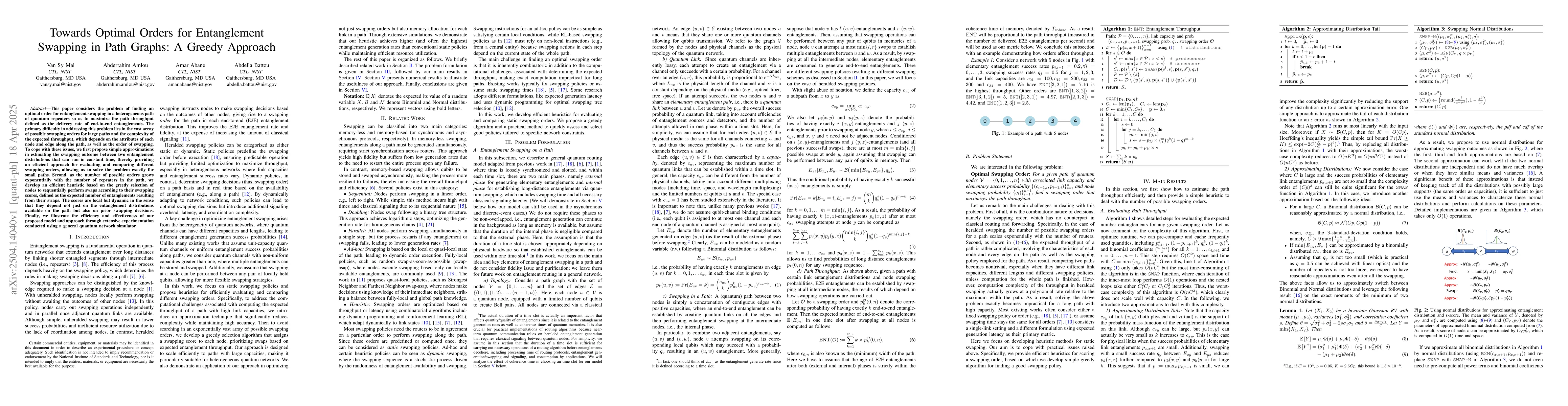 Thumbnail for Towards Optimal Orders for Entanglement Swapping in Path Graphs: A
  Greedy Approach