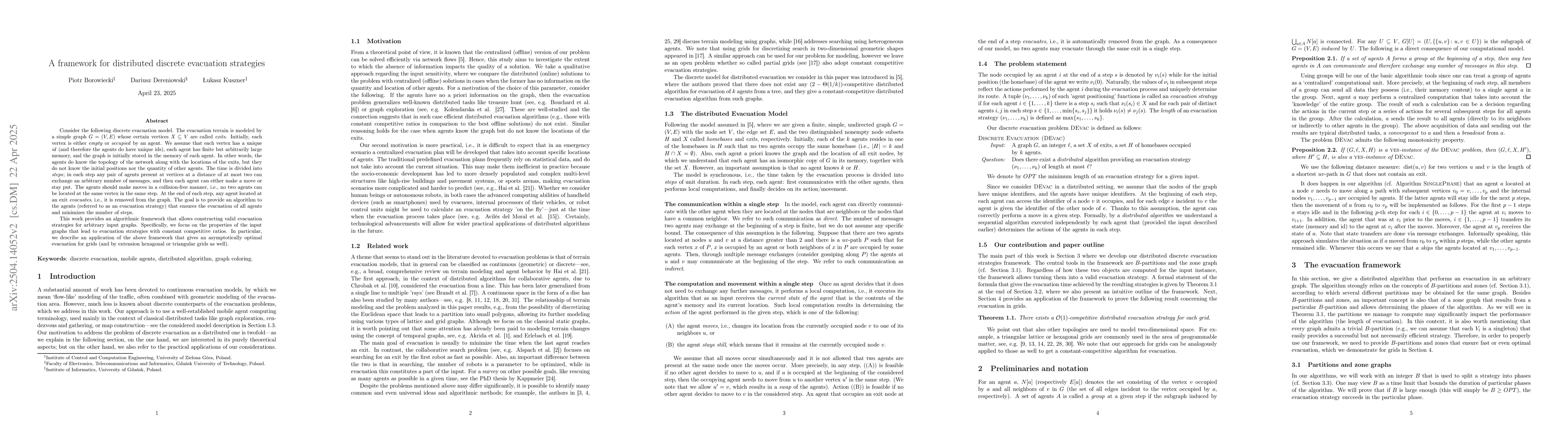 Thumbnail for A framework for distributed discrete evacuation strategies