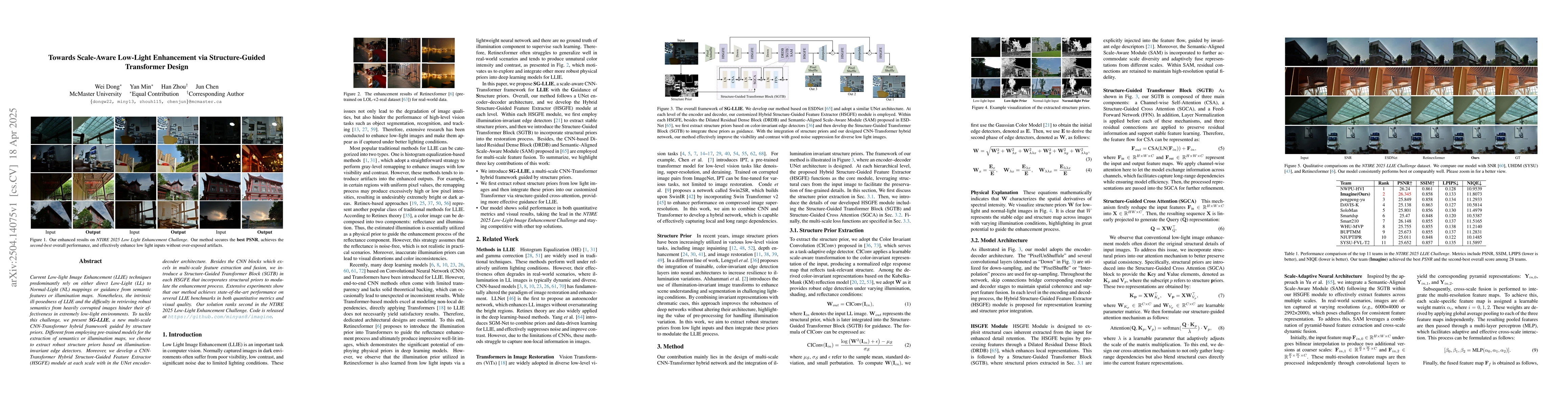 Thumbnail for Towards Scale-Aware Low-Light Enhancement via Structure-Guided
  Transformer Design