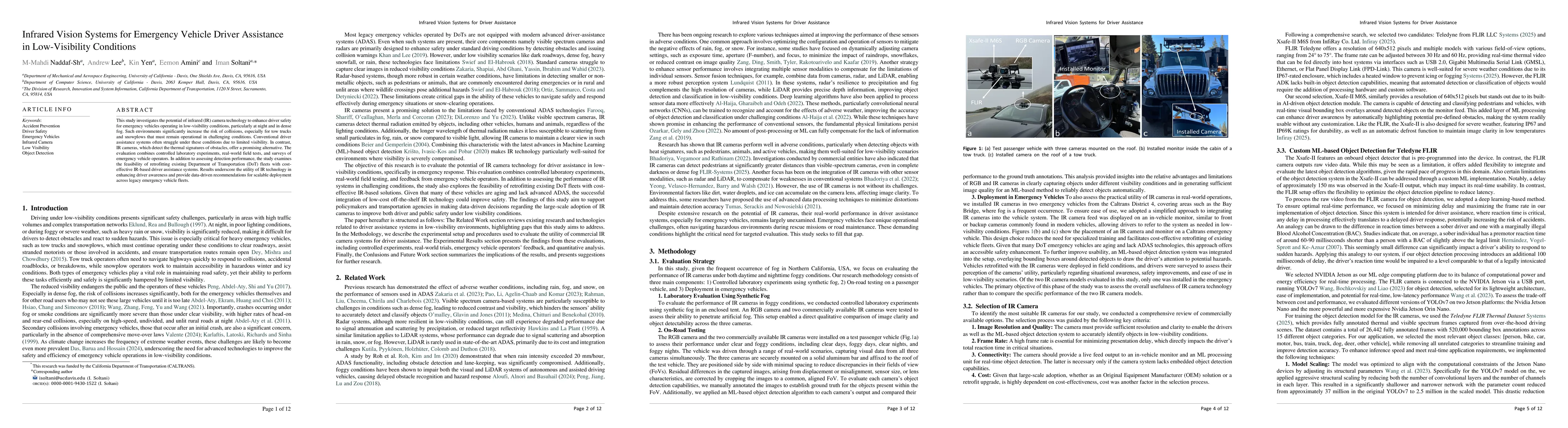 Thumbnail for Infrared Vision Systems for Emergency Vehicle Driver Assistance in
  Low-Visibility Conditions