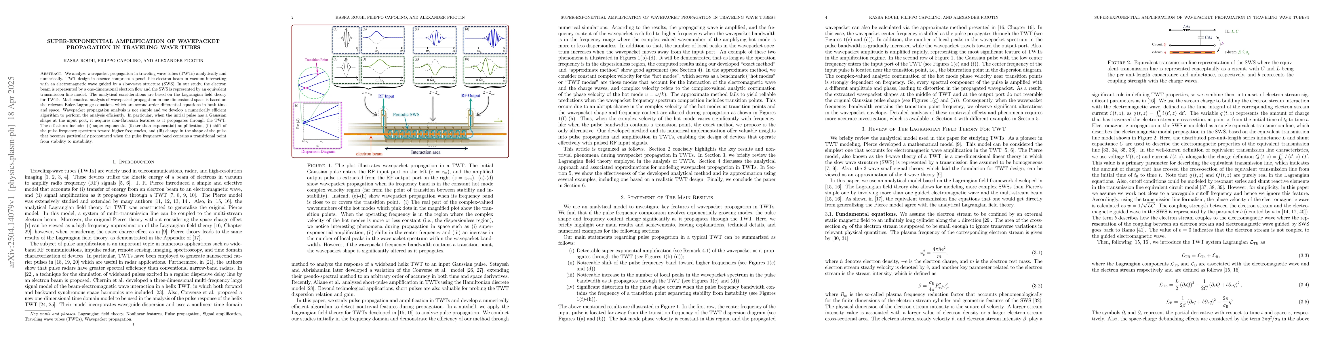 Thumbnail for Super-exponential Amplification of Wavepacket Propagation in Traveling
  Wave Tubes
