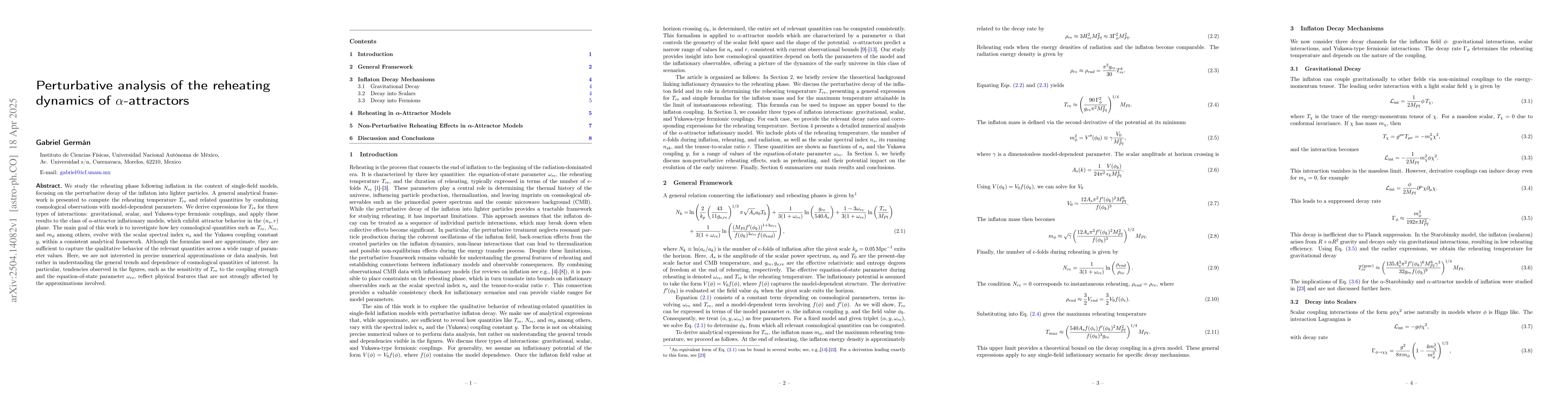 Thumbnail for Perturbative analysis of the reheating dynamics of $α$-attractors