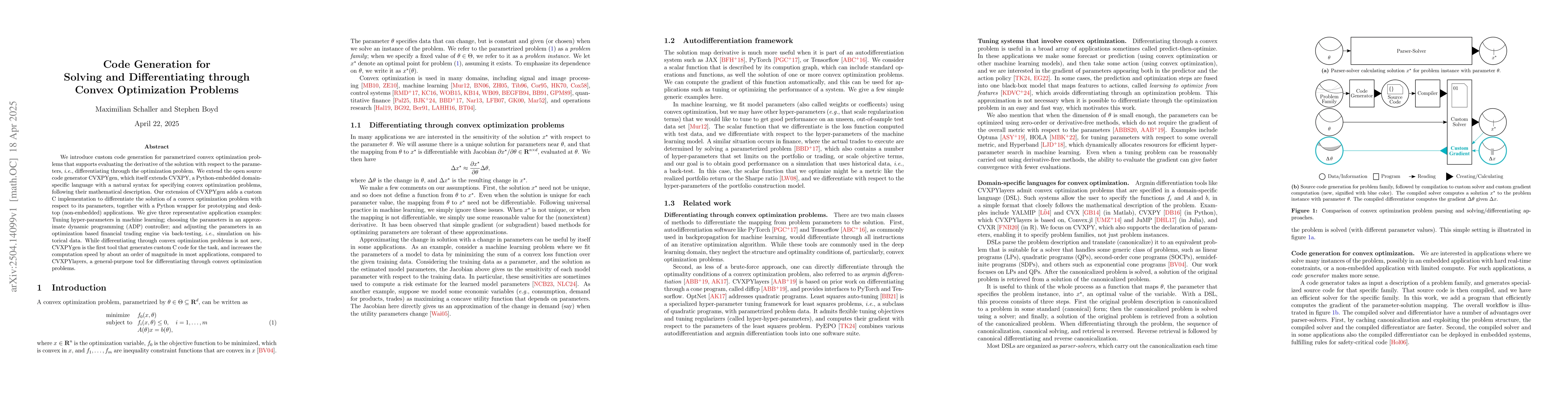 Thumbnail for Code generation for solving and differentiating through convex
  optimization problems