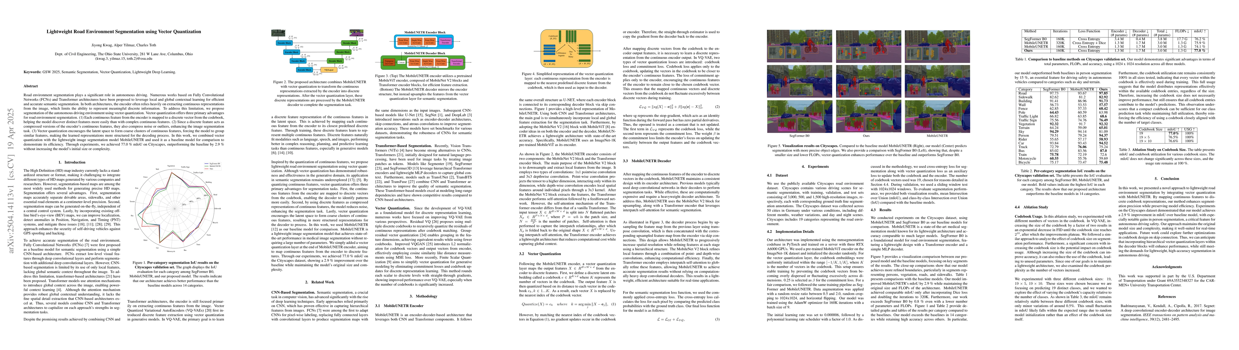 Thumbnail for Lightweight Road Environment Segmentation using Vector Quantization