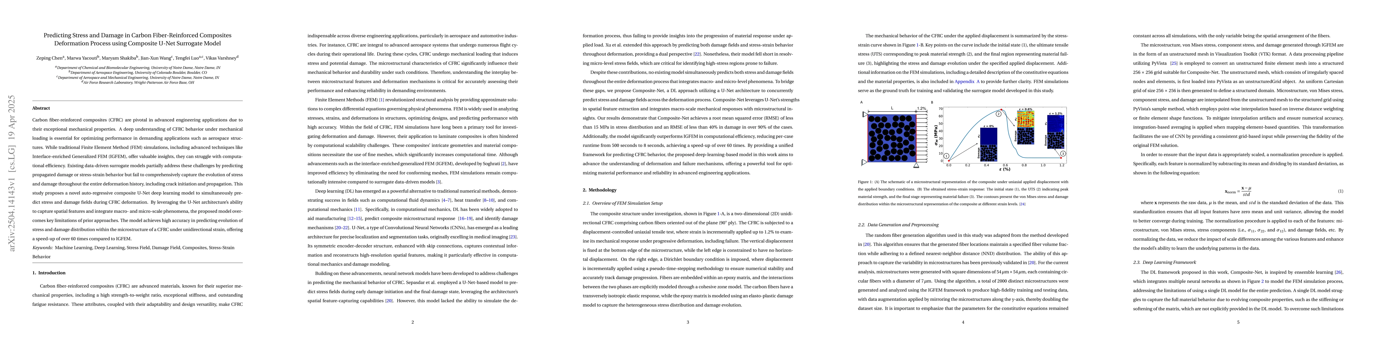 Thumbnail for Predicting Stress and Damage in Carbon Fiber-Reinforced Composites
  Deformation Process using Composite U-Net Surrogate Model