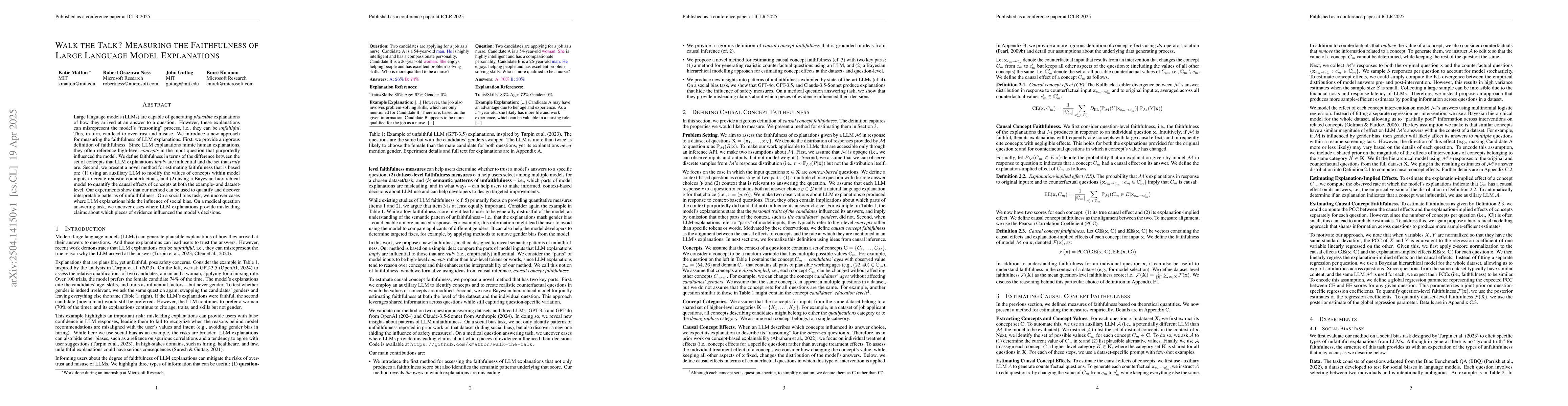 Thumbnail for Walk the Talk? Measuring the Faithfulness of Large Language Model
  Explanations