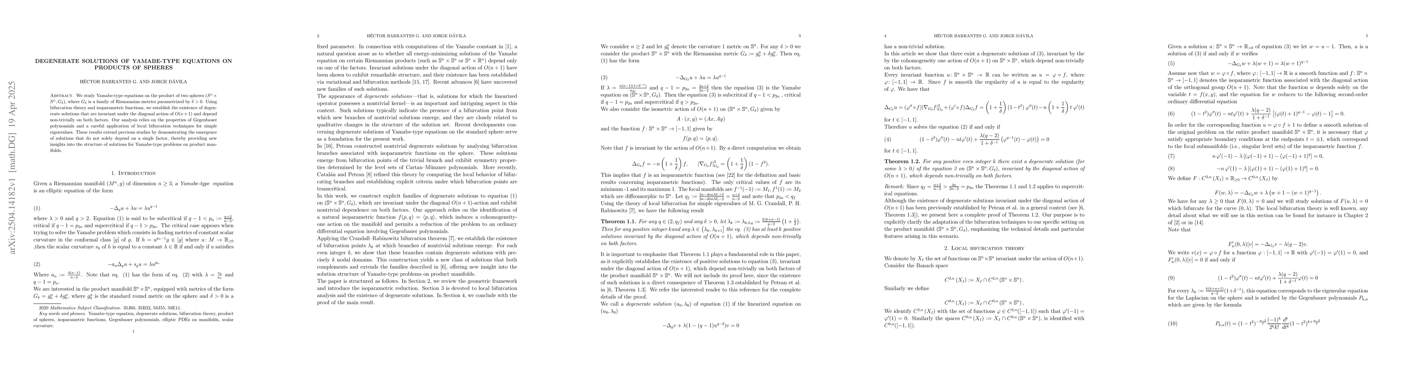 Thumbnail for Degenerate Solutions of Yamabe-Type Equations on Products of Spheres