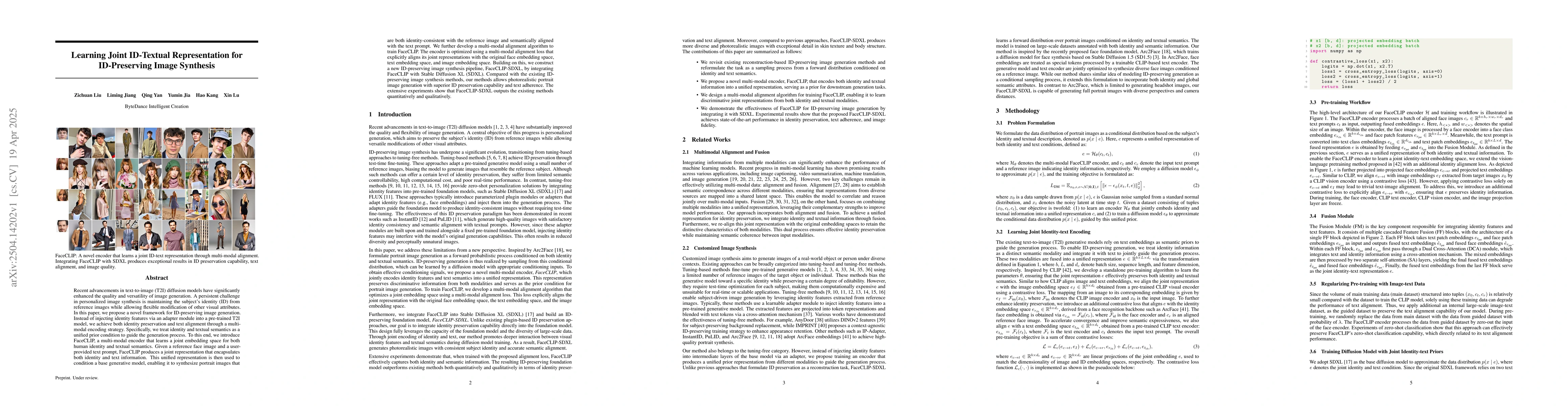 Thumbnail for Learning Joint ID-Textual Representation for ID-Preserving Image
  Synthesis