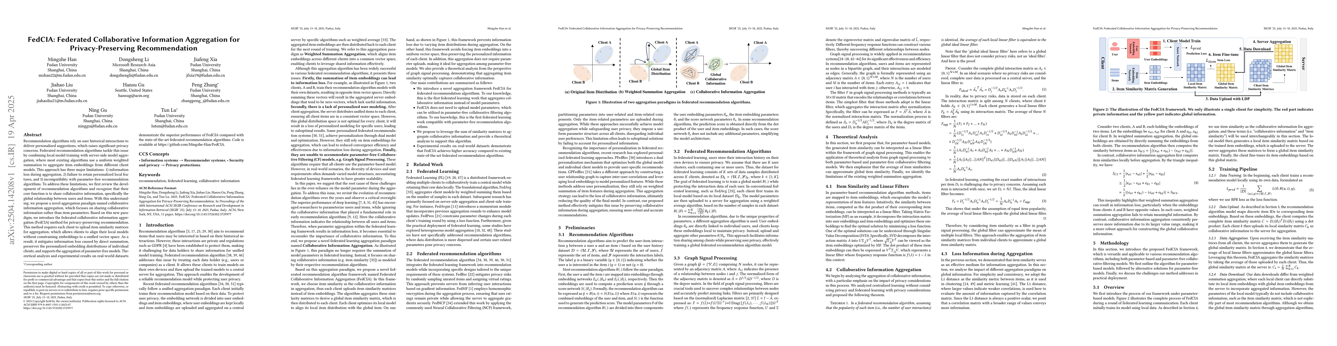 Thumbnail for FedCIA: Federated Collaborative Information Aggregation for
  Privacy-Preserving Recommendation