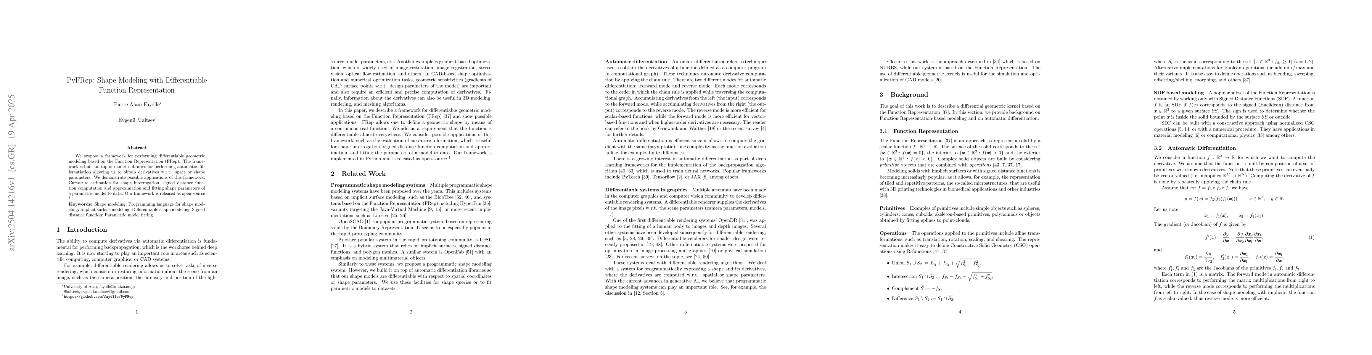 Thumbnail for PyFRep: Shape Modeling with Differentiable Function Representation