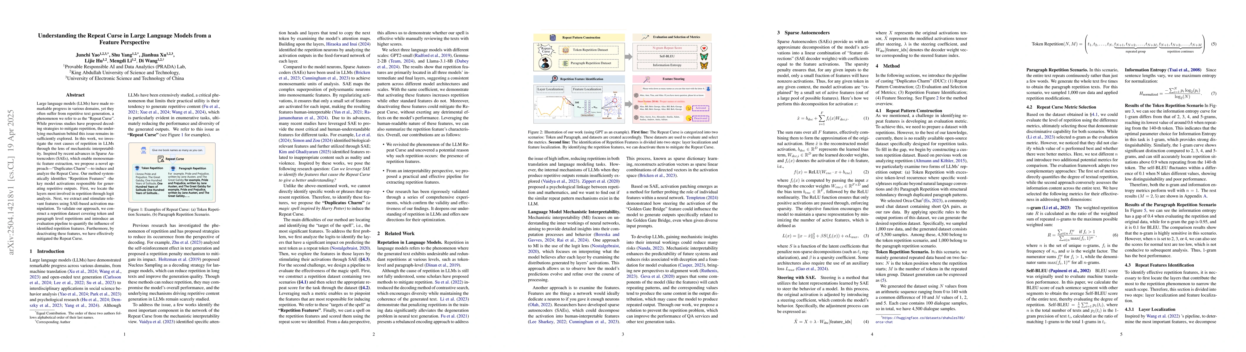 Thumbnail for Understanding the Repeat Curse in Large Language Models from a Feature
  Perspective