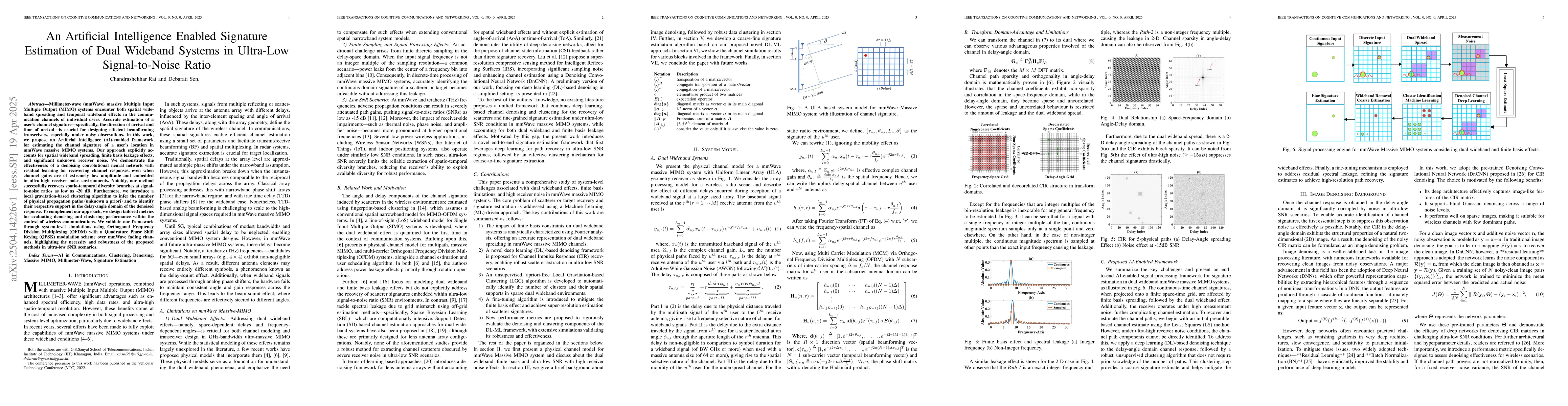 Thumbnail for An Artificial Intelligence Enabled Signature Estimation of Dual Wideband
  Systems in Ultra-Low Signal-to-Noise Ratio