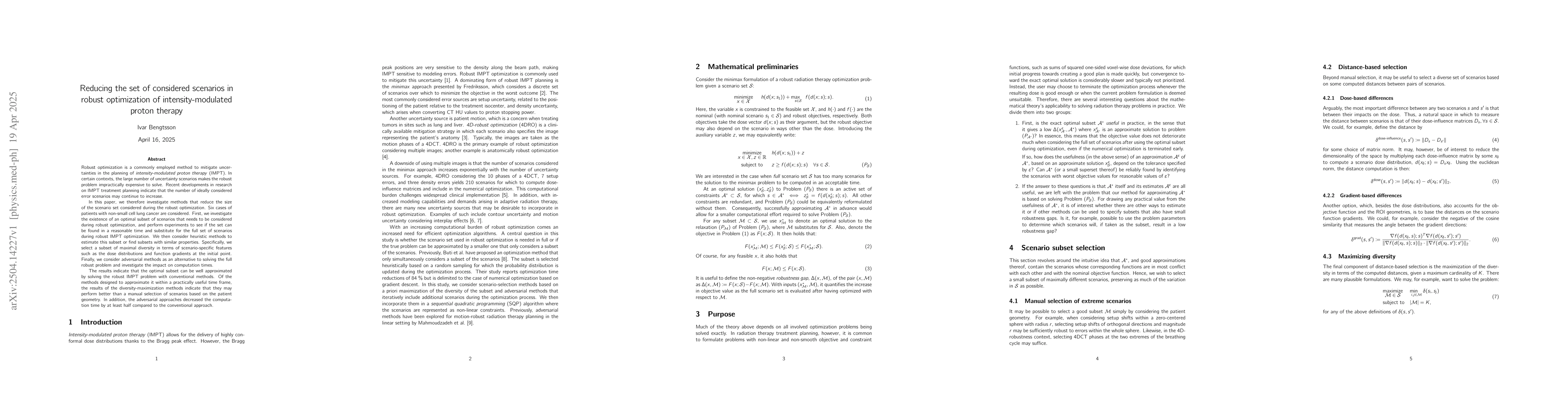 Thumbnail for Reducing the set of considered scenarios in robust optimization of
  intensity-modulated proton therapy