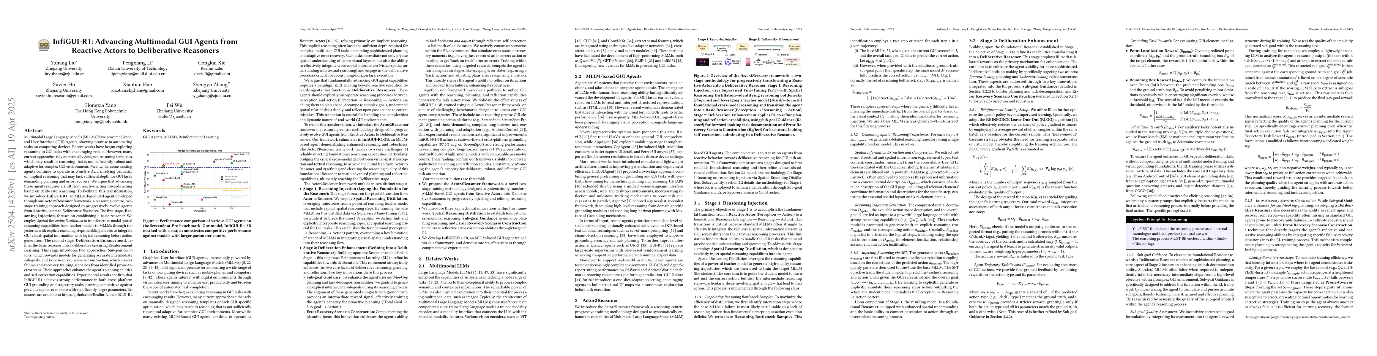 Thumbnail for InfiGUI-R1: Advancing Multimodal GUI Agents from Reactive Actors to
  Deliberative Reasoners