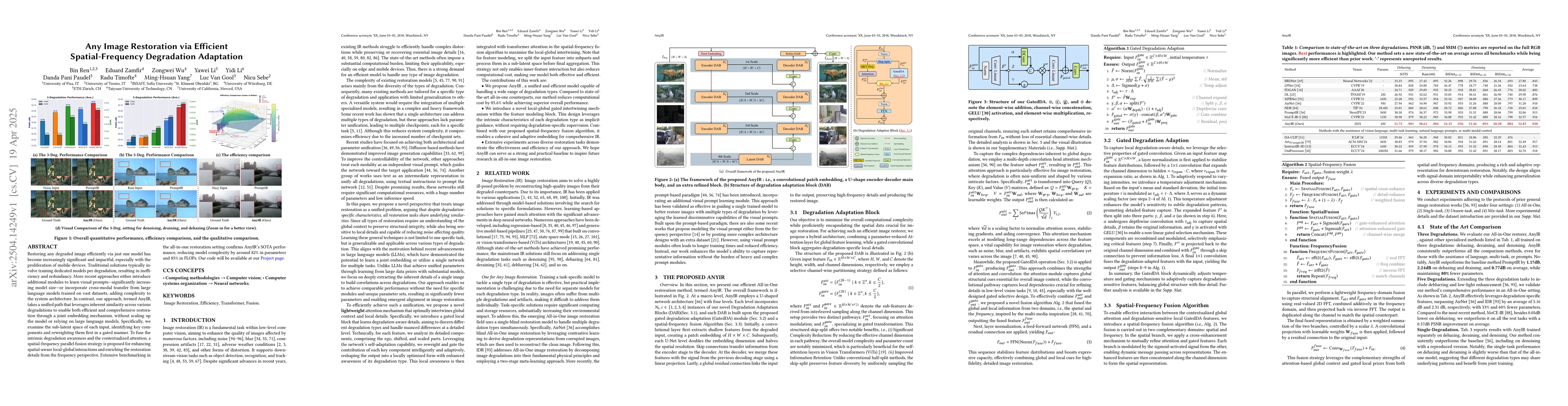 Thumbnail for Any Image Restoration via Efficient Spatial-Frequency Degradation
  Adaptation