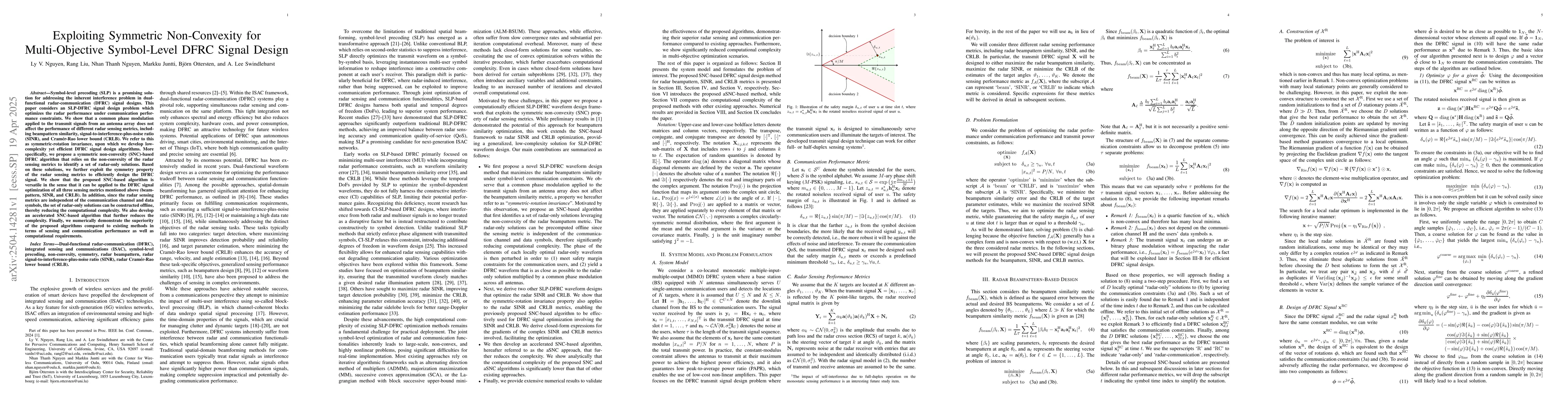 Thumbnail for Exploiting Symmetric Non-Convexity for Multi-Objective Symbol-Level DFRC
  Signal Design