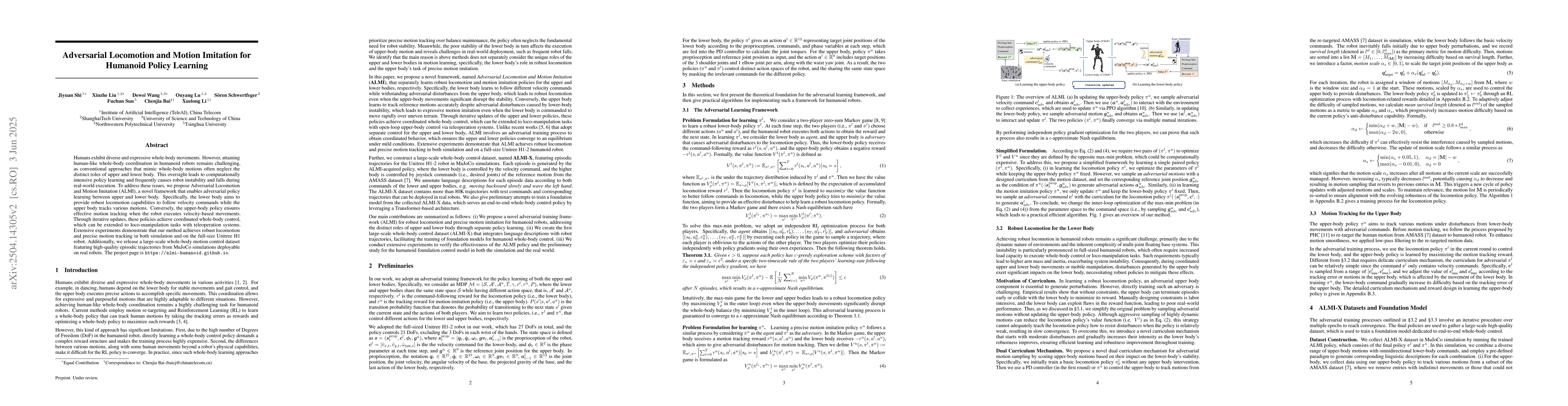 Thumbnail for Adversarial Locomotion and Motion Imitation for Humanoid Policy Learning