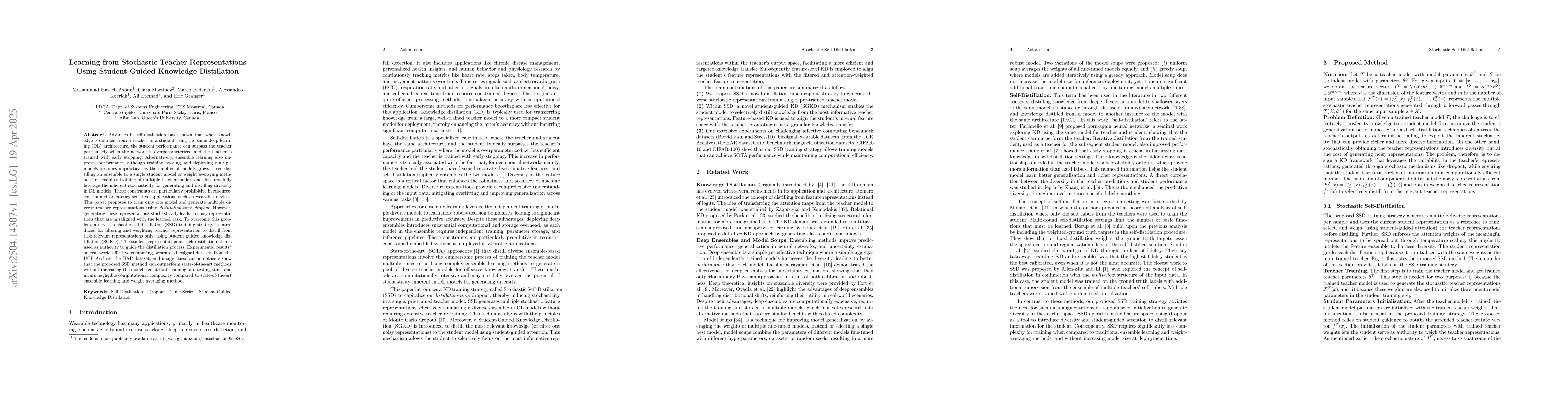 Thumbnail for Learning from Stochastic Teacher Representations Using Student-Guided
  Knowledge Distillation