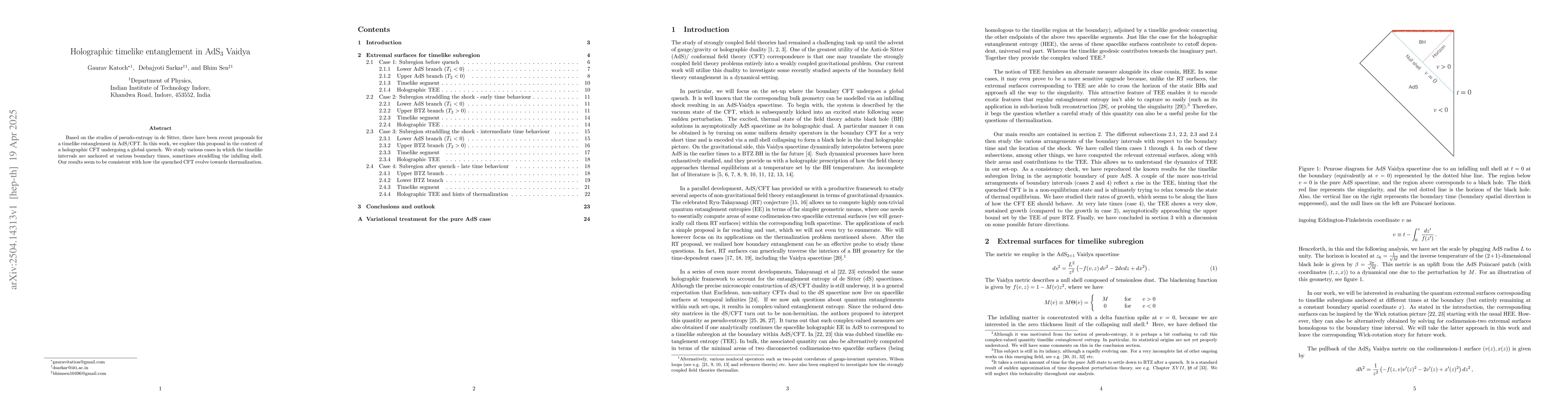 Thumbnail for Holographic timelike entanglement in AdS$_{3}$ Vaidya