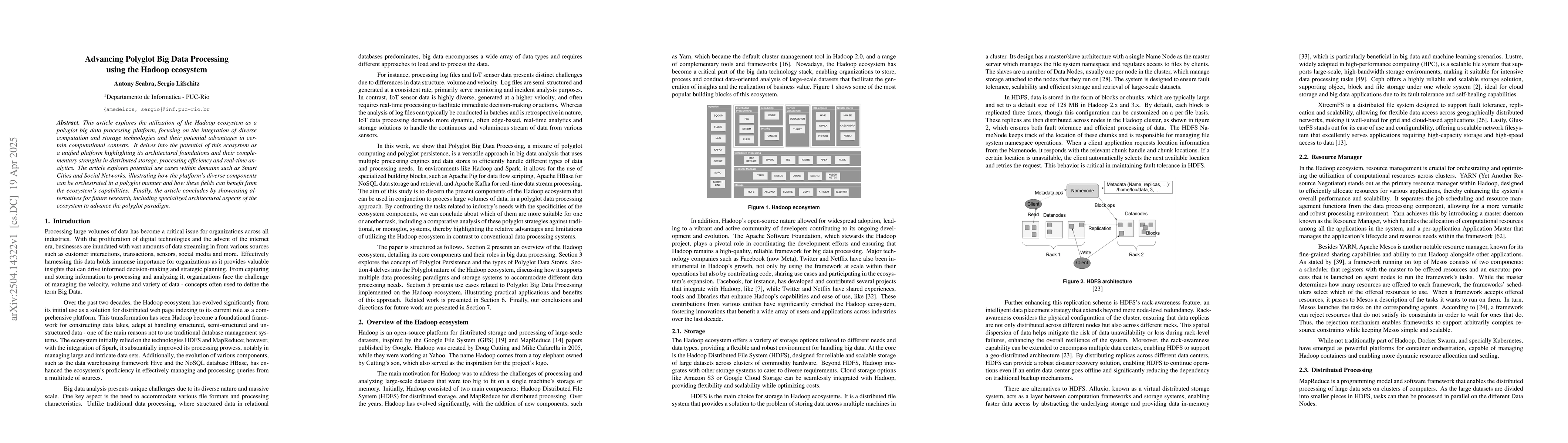 Thumbnail for Advancing Polyglot Big Data Processing using the Hadoop ecosystem