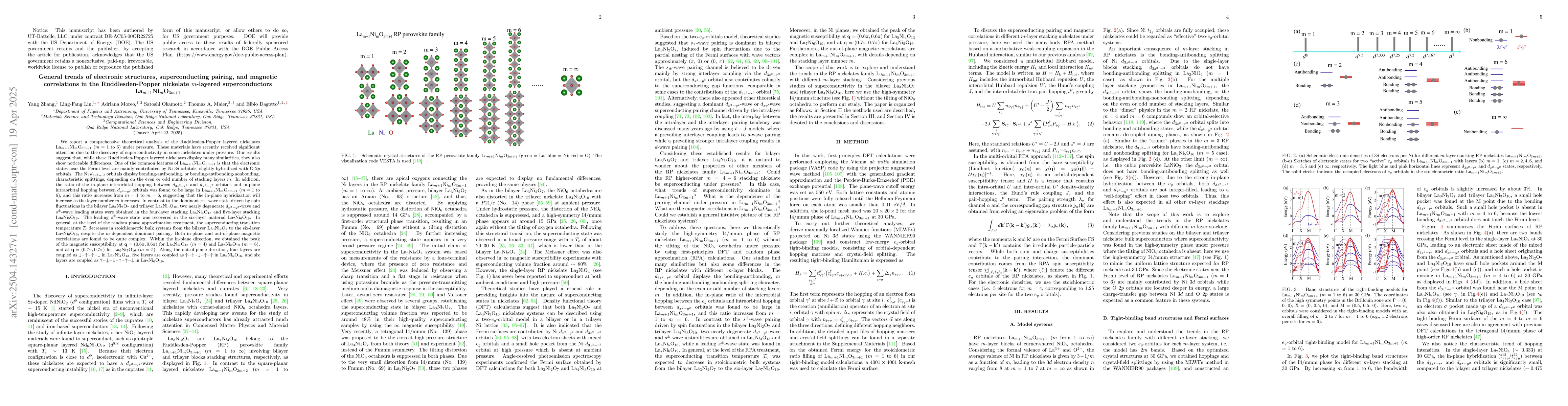Thumbnail for General trends of electronic structures, superconducting pairing, and
  magnetic correlations in the Ruddlesden-Popper nickelate $m$-layered
  superconductors La$_{m+1}$Ni$_{m}$O$_{3m+1}$