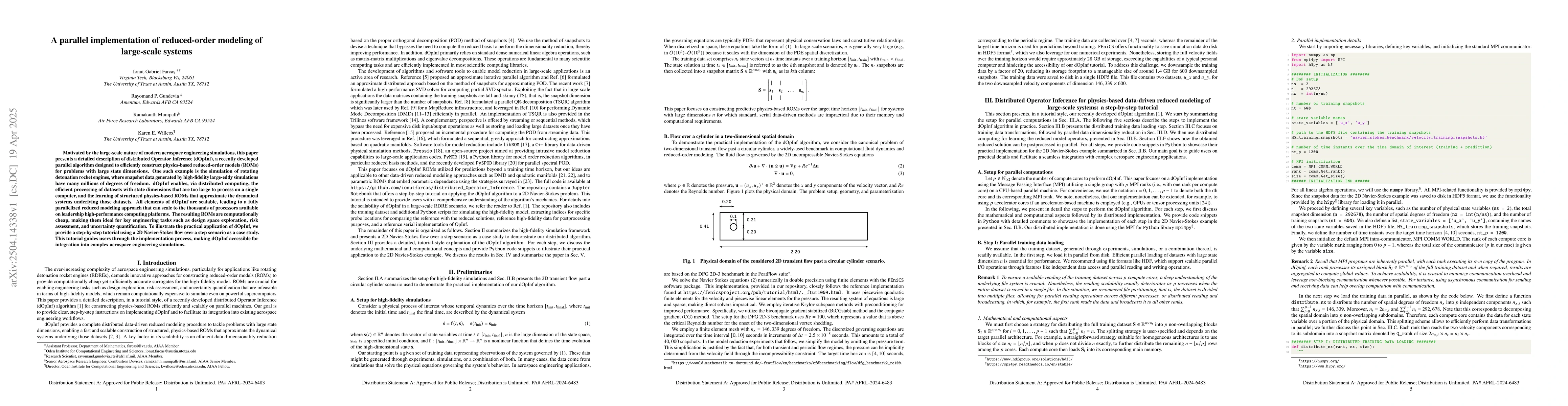 Thumbnail for A parallel implementation of reduced-order modeling of large-scale
  systems