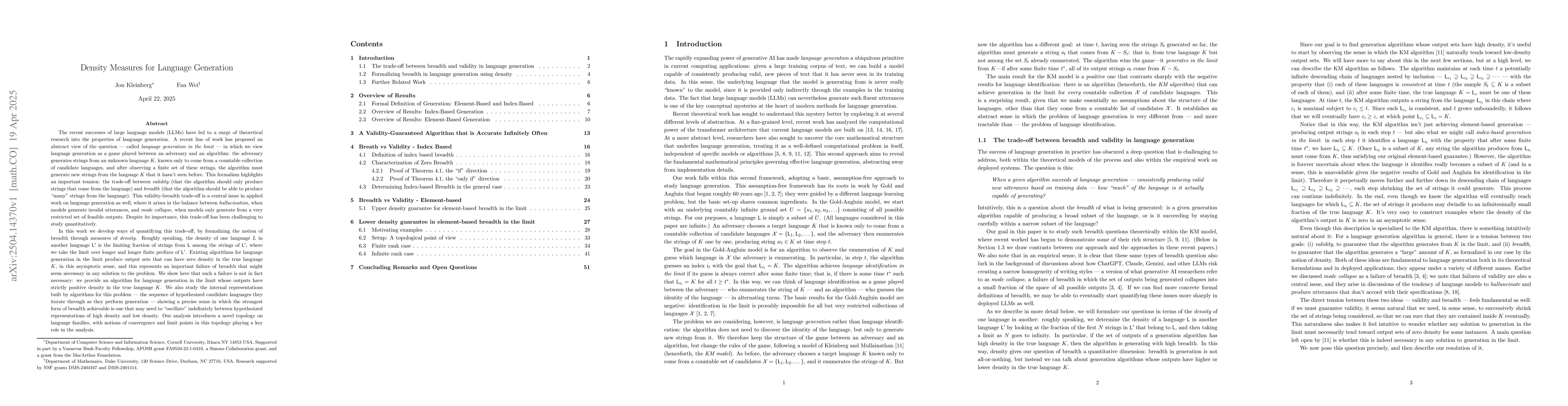 Thumbnail for Density Measures for Language Generation