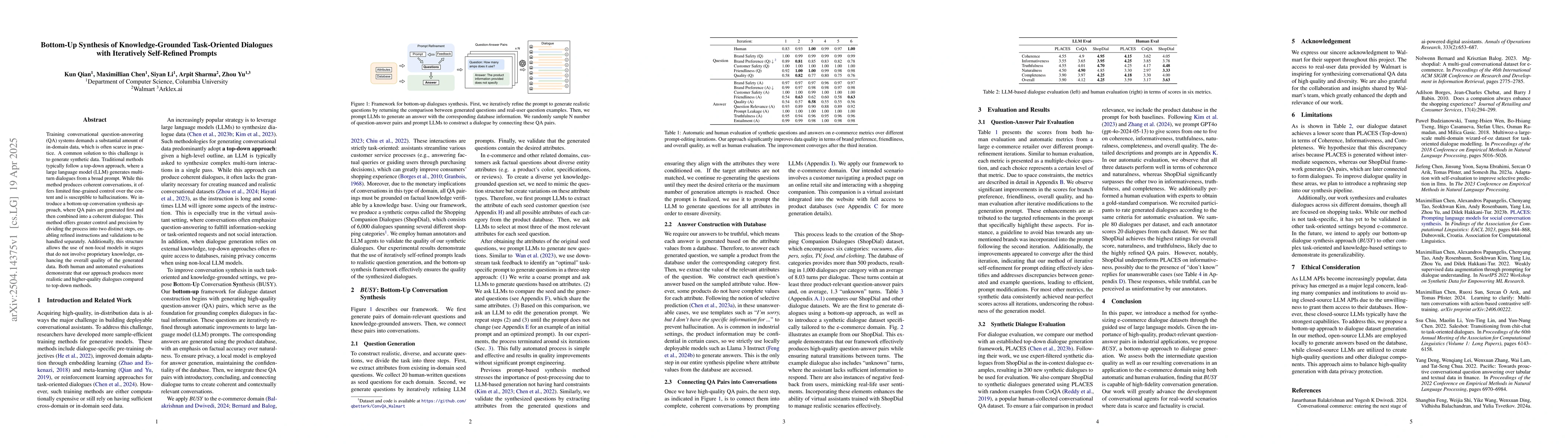 Thumbnail for Bottom-Up Synthesis of Knowledge-Grounded Task-Oriented Dialogues with
  Iteratively Self-Refined Prompts