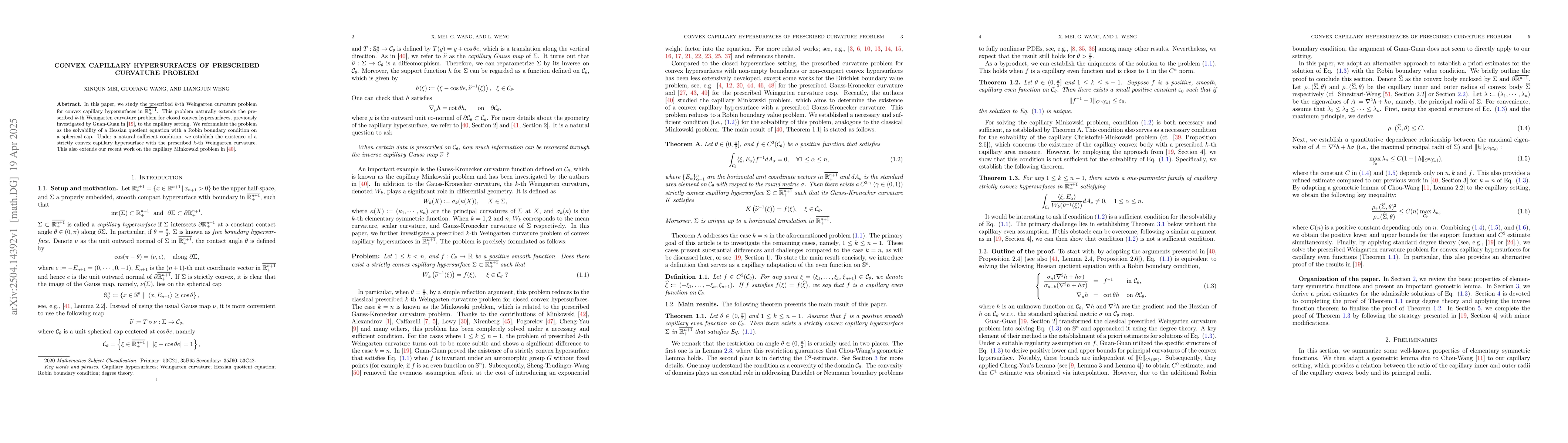 Thumbnail for Convex capillary hypersurfaces of prescribed curvature problem