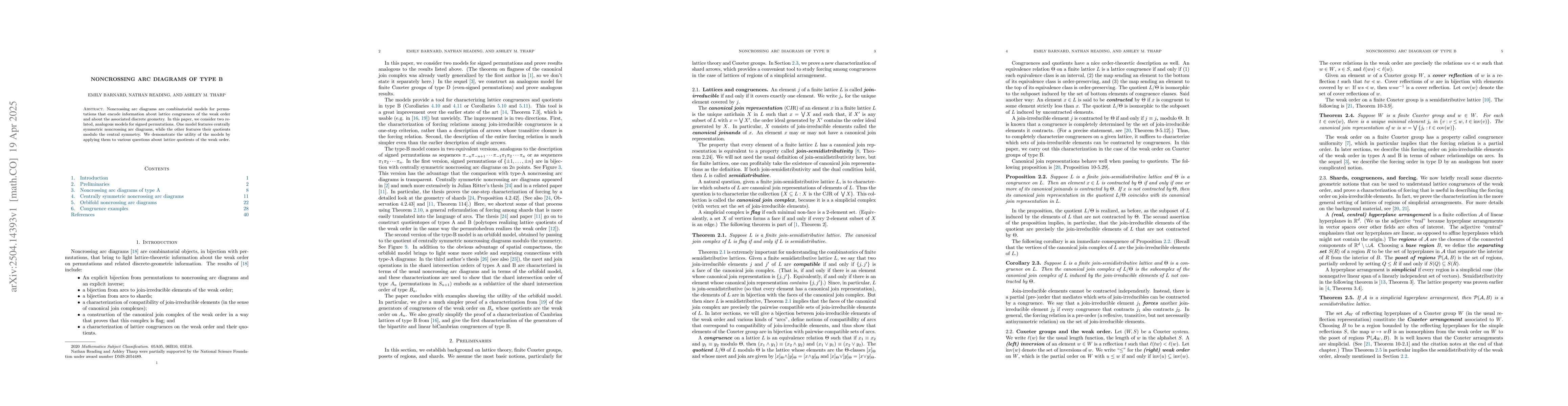 Thumbnail for Noncrossing arc diagrams of type B