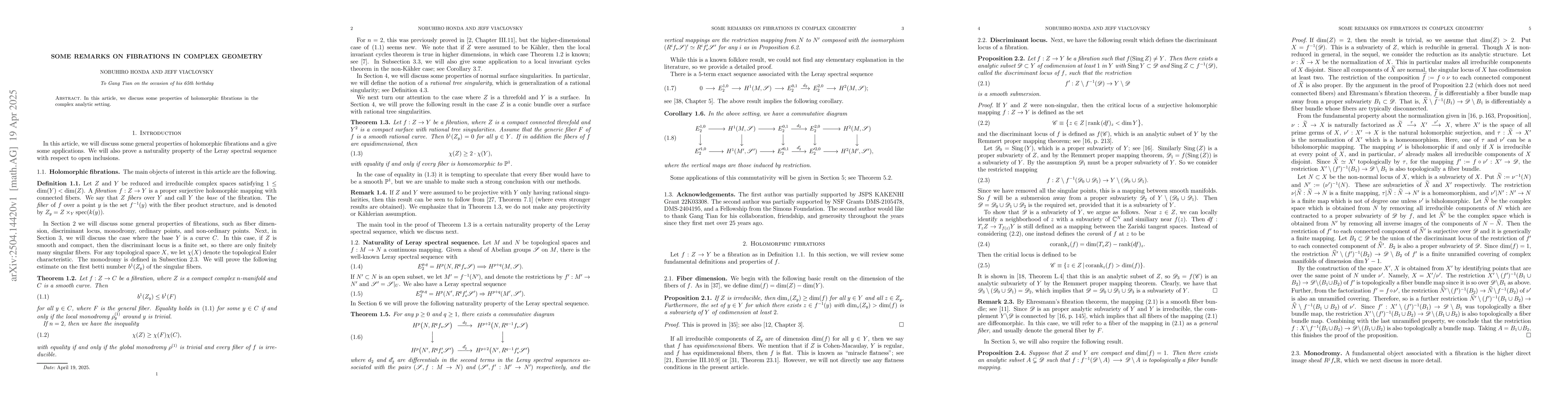 Thumbnail for Some remarks on fibrations in complex geometry