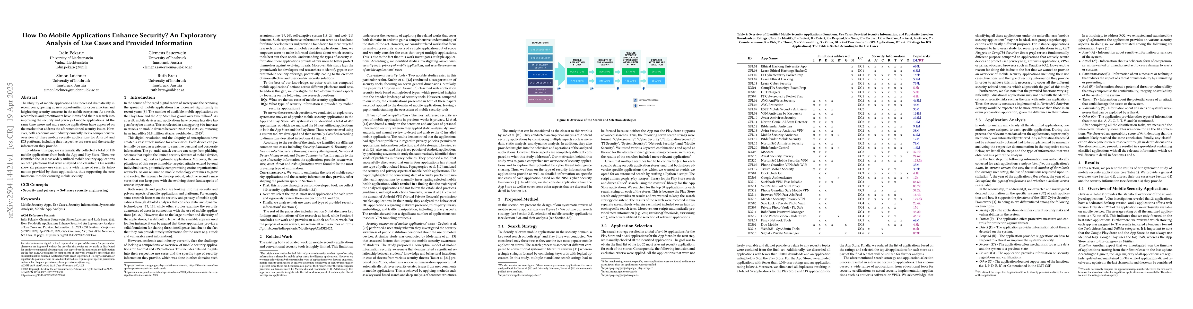 Thumbnail for How Do Mobile Applications Enhance Security? An Exploratory Analysis of
  Use Cases and Provided Information