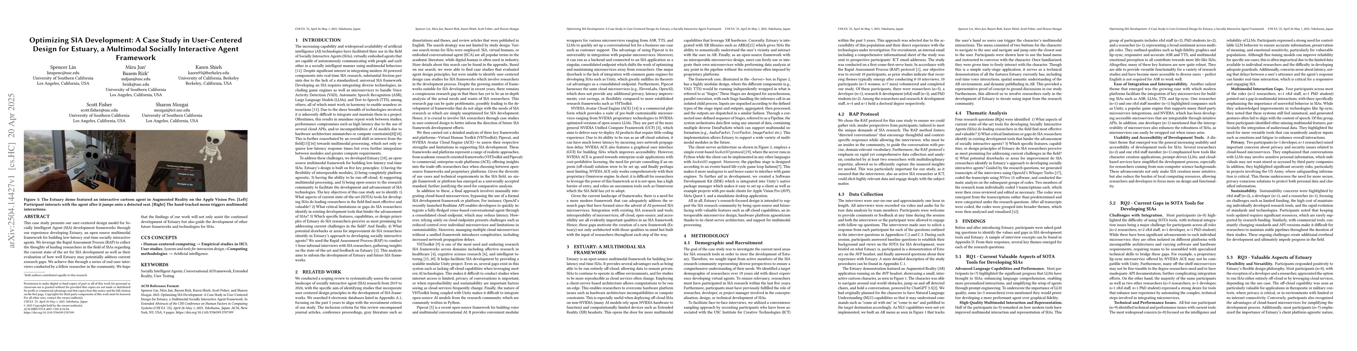 Thumbnail for Optimizing SIA Development: A Case Study in User-Centered Design for
  Estuary, a Multimodal Socially Interactive Agent Framework