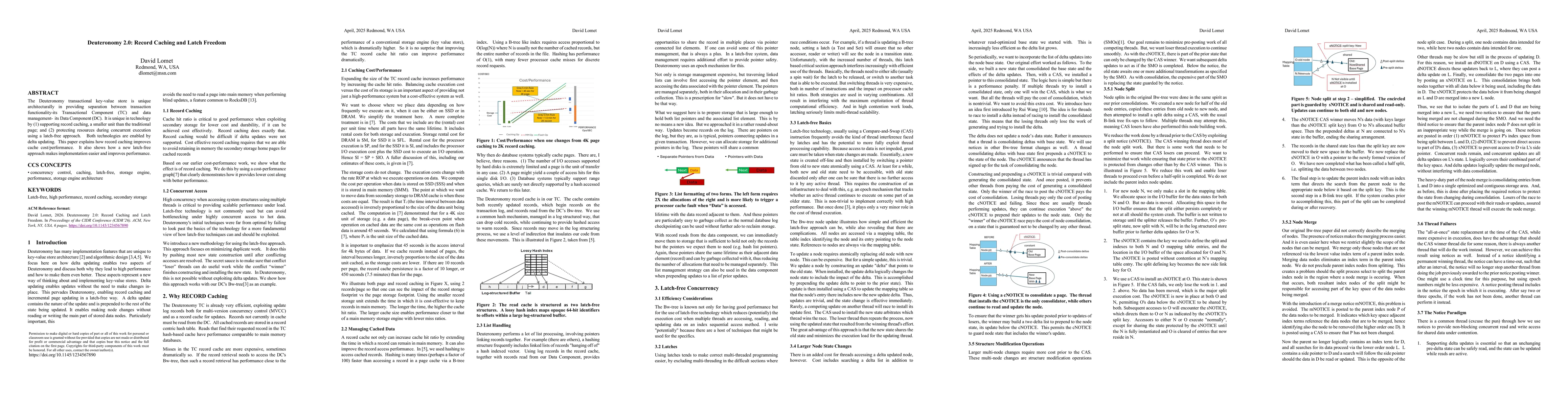 Thumbnail for Deuteronomy 2.0: Record Caching and Latch Freedom