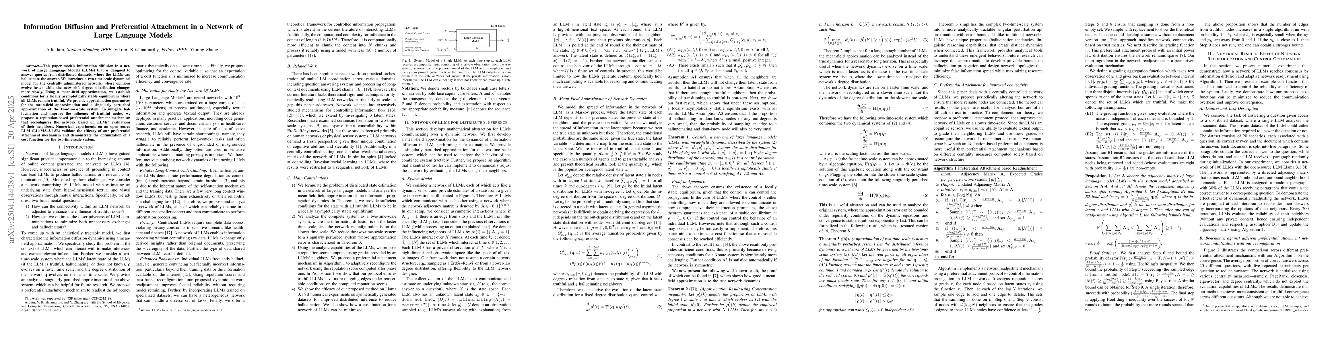 Thumbnail for Information Diffusion and Preferential Attachment in a Network of Large
  Language Models