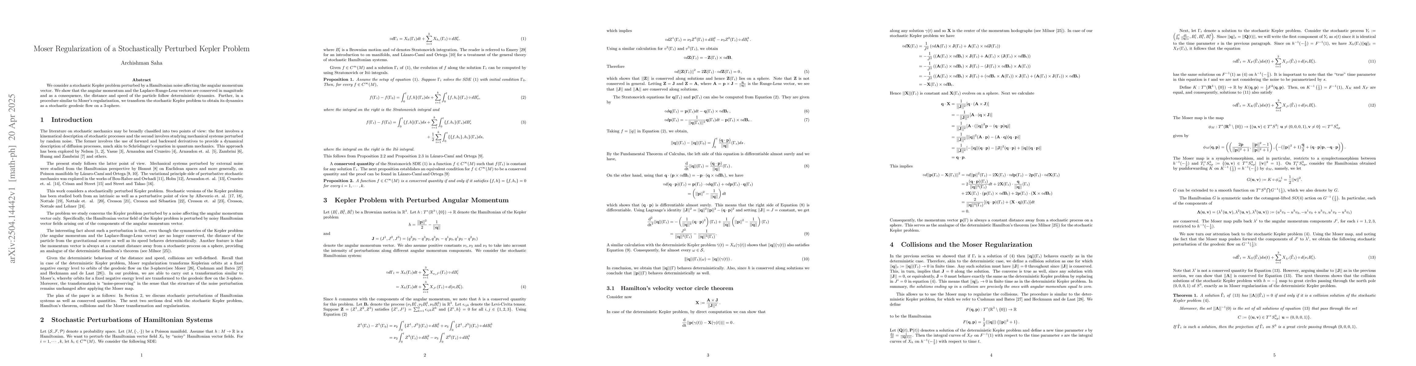 Thumbnail for Moser Regularization of a Stochastically Perturbed Kepler Problem