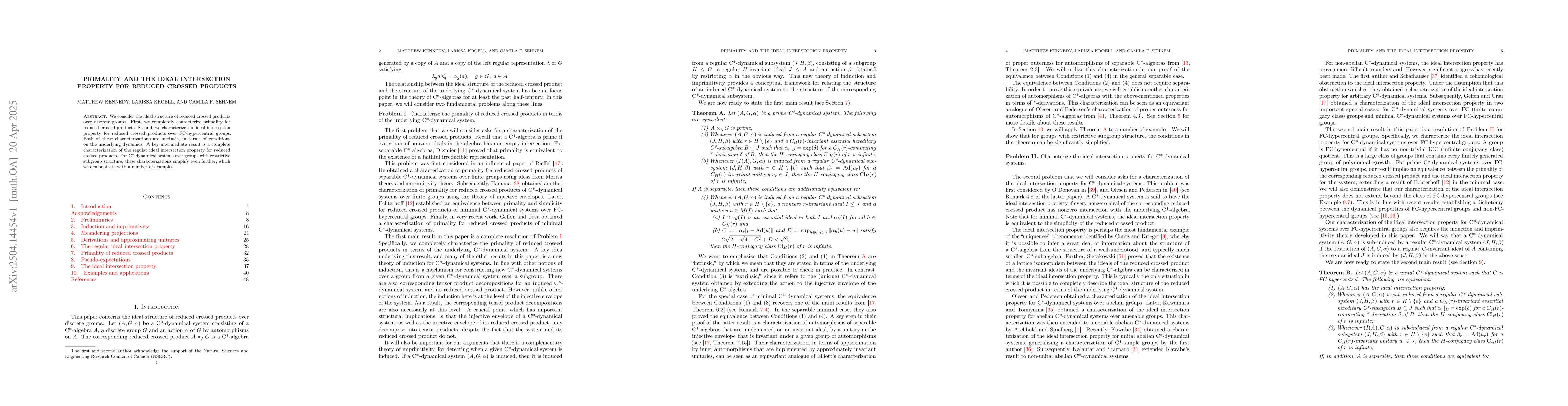 Thumbnail for Primality and the ideal intersection property for reduced crossed
  products