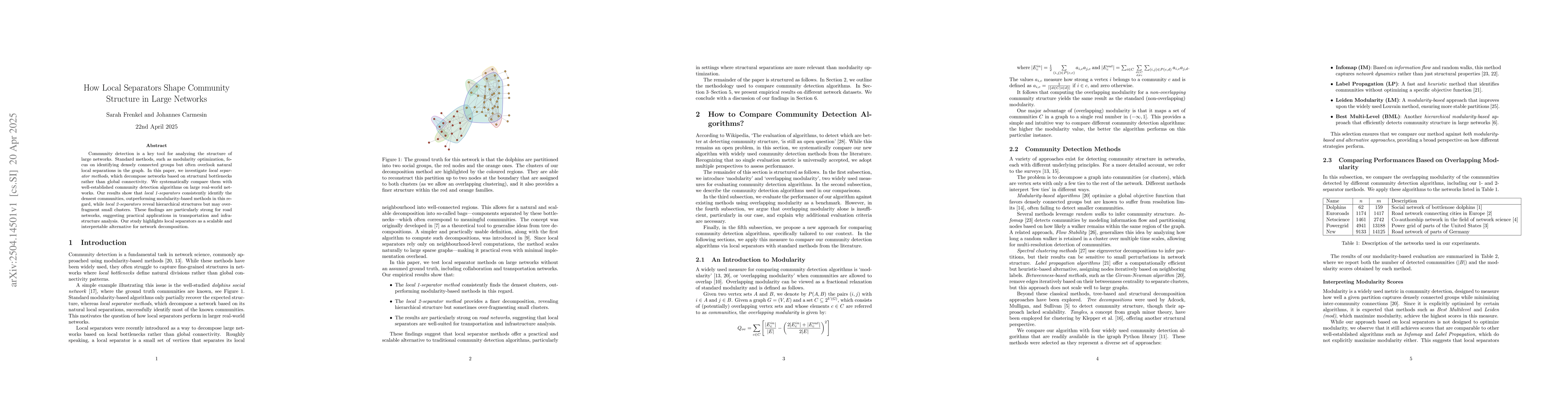 Thumbnail for How Local Separators Shape Community Structure in Large Networks