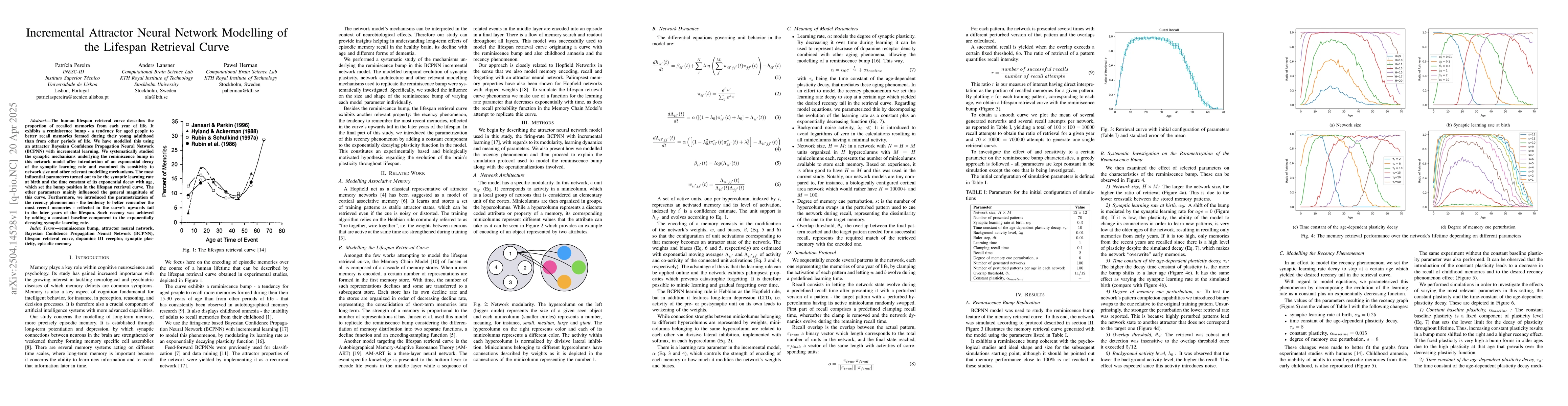 Thumbnail for Incremental Attractor Neural Network Modelling of the Lifespan Retrieval
  Curve