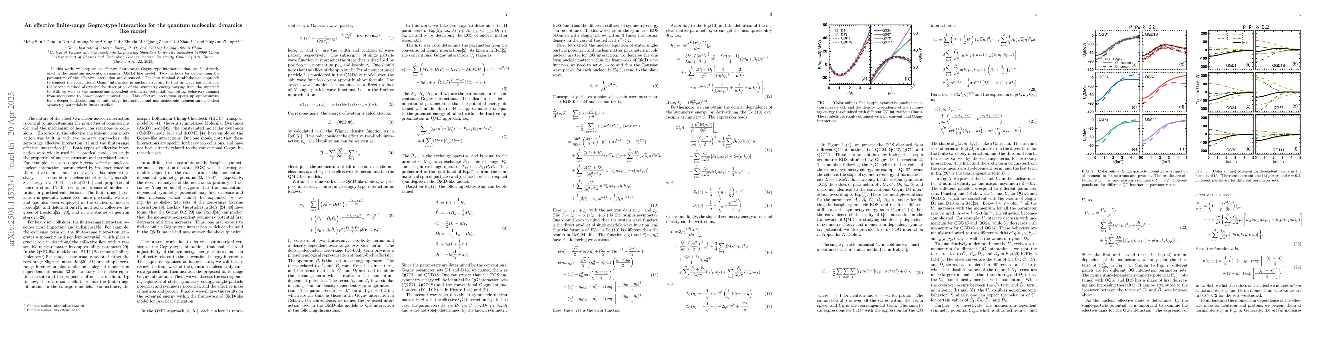 Thumbnail for An effective finite-range Gogny-type interaction for the quantum
  molecular dynamics like model