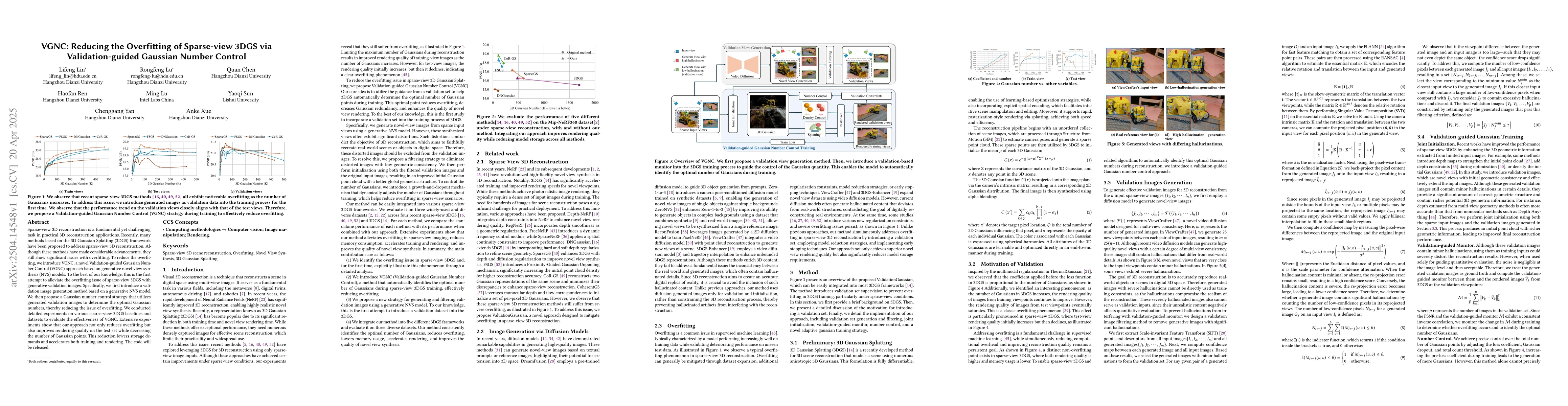 Thumbnail for VGNC: Reducing the Overfitting of Sparse-view 3DGS via Validation-guided
  Gaussian Number Control