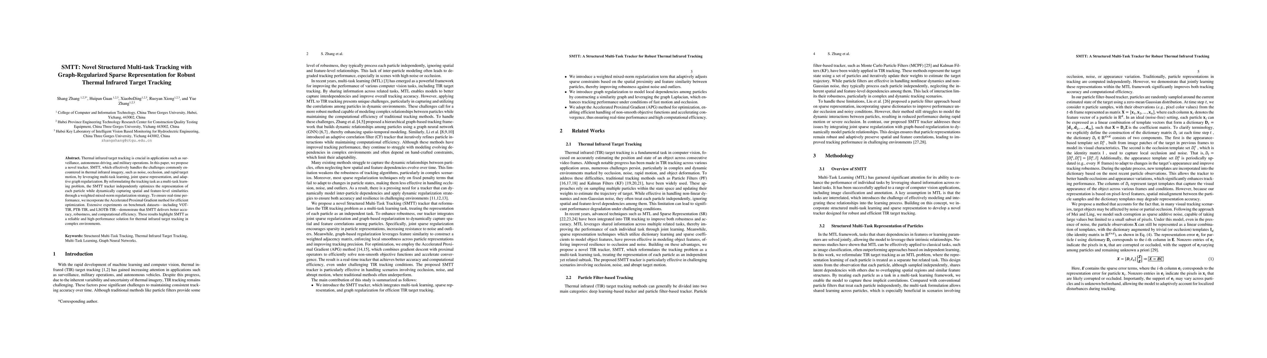 Thumbnail for SMTT: Novel Structured Multi-task Tracking with Graph-Regularized Sparse
  Representation for Robust Thermal Infrared Target Tracking