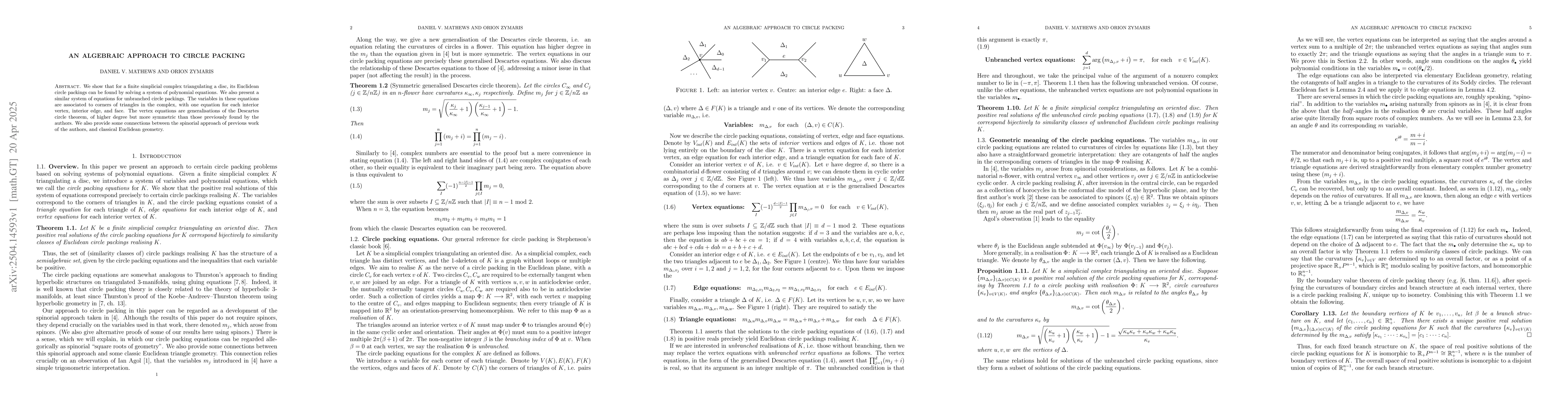 Thumbnail for An algebraic approach to circle packing