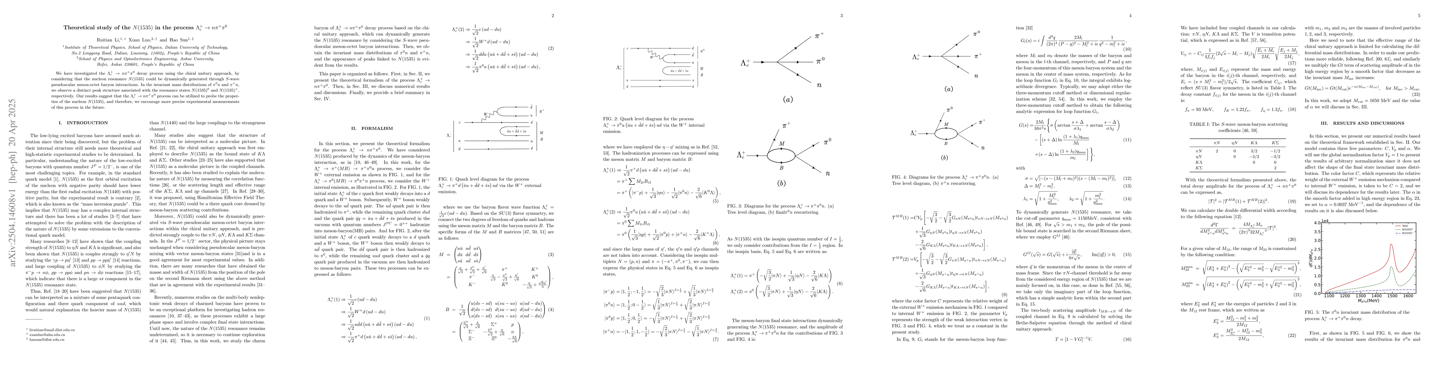Thumbnail for Theoretical study of the $N(1535)$ in the process $Λ_c^+\to
  nπ^+π^0$