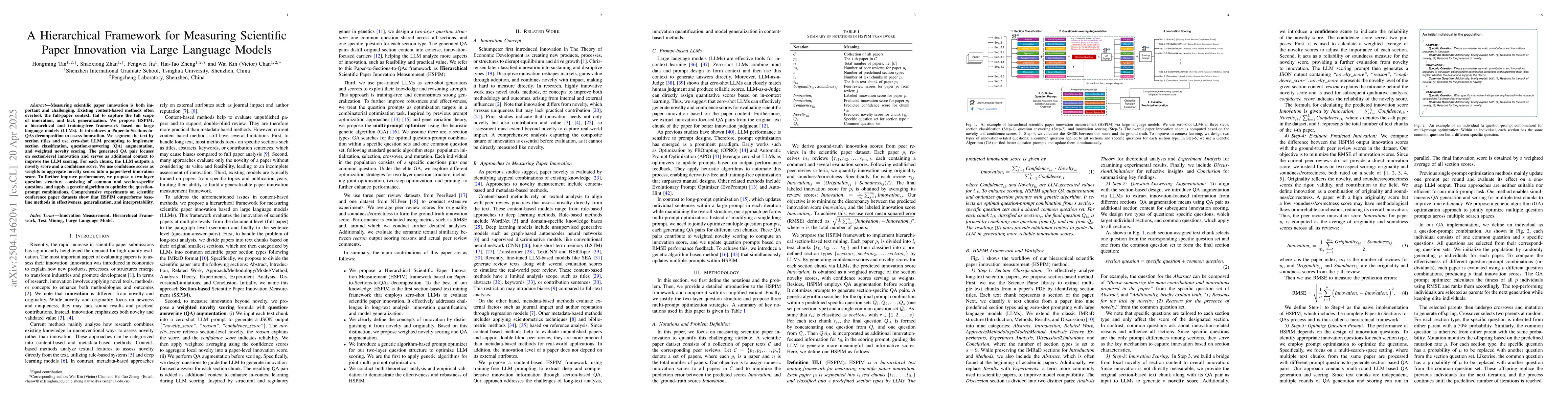Thumbnail for A Hierarchical Framework for Measuring Scientific Paper Innovation via
  Large Language Models