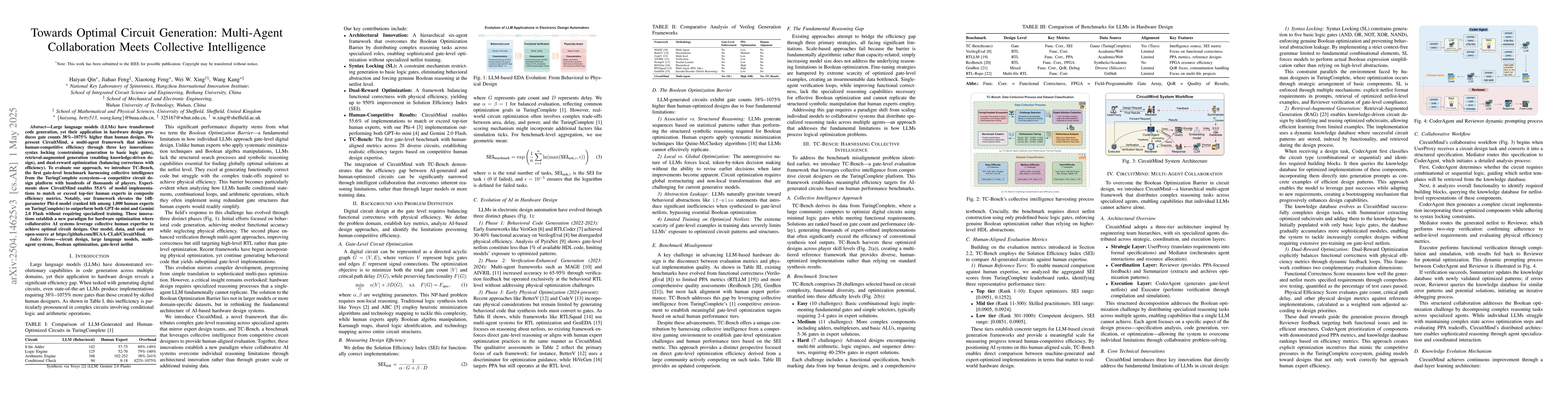 Thumbnail for Towards Optimal Circuit Generation: Multi-Agent Collaboration Meets
  Collective Intelligence