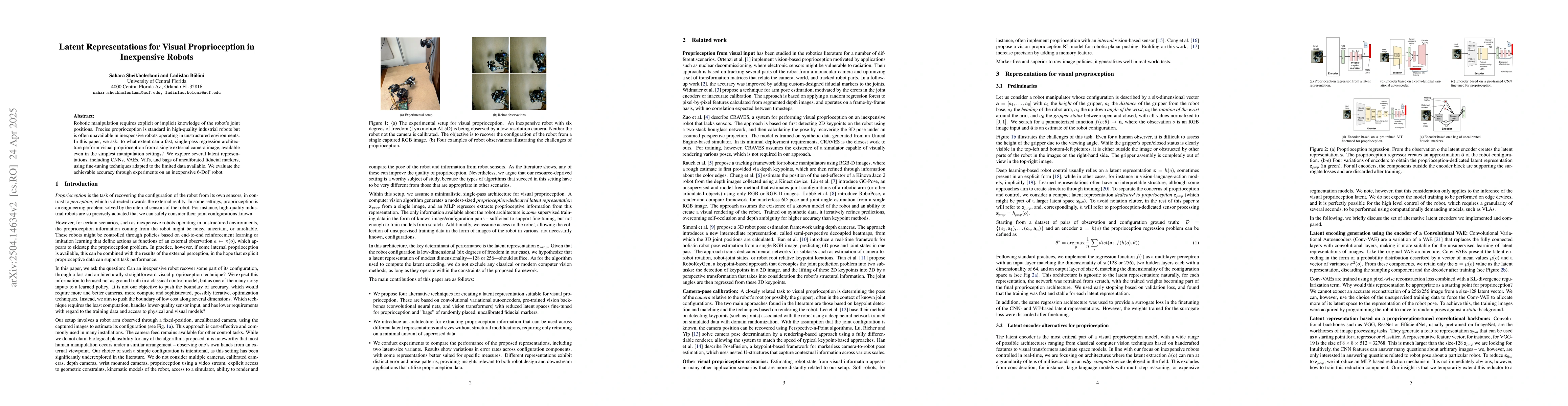 Thumbnail for Latent Representations for Visual Proprioception in Inexpensive Robots